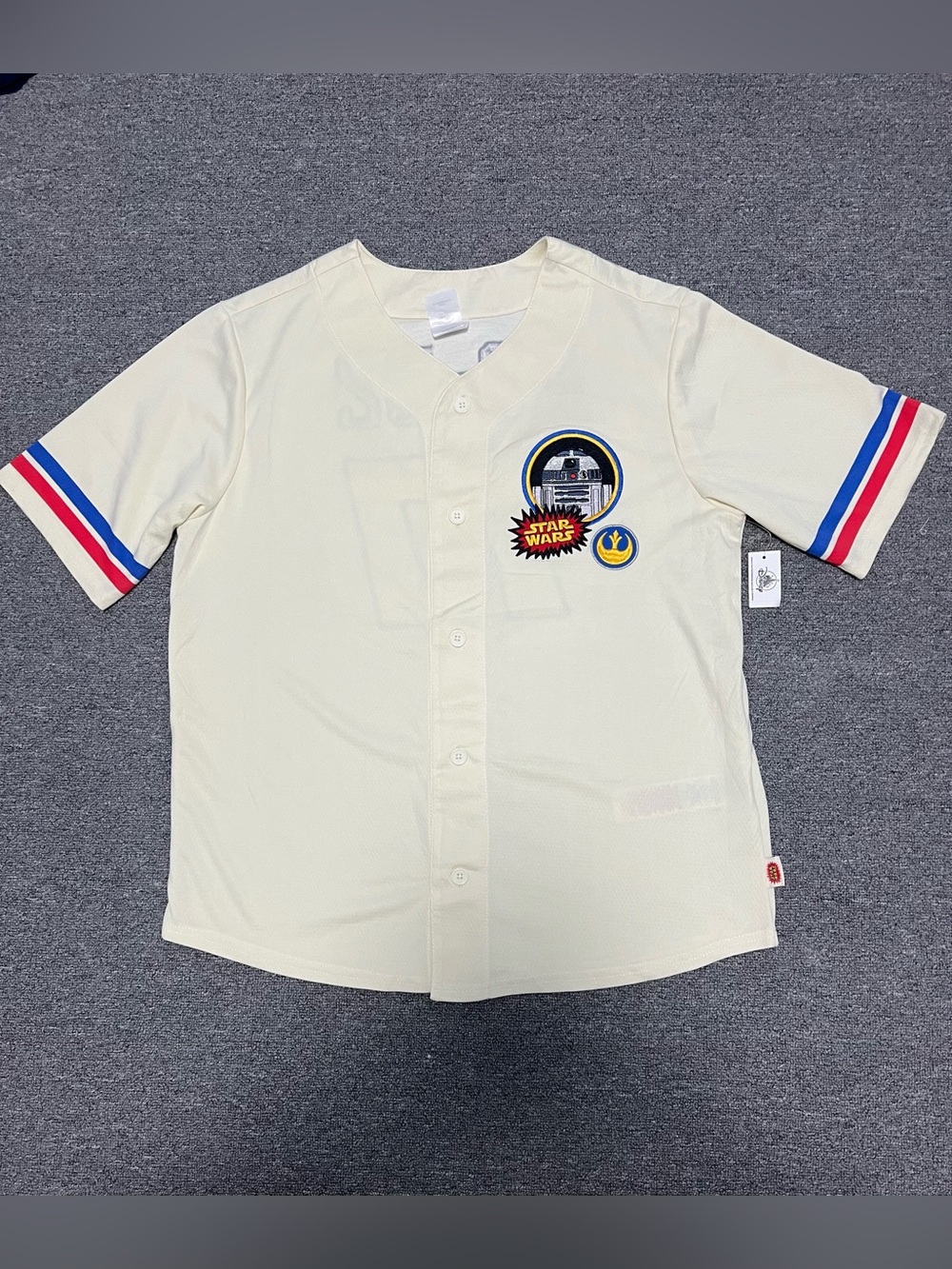 Star Wars R2-D2 Cream Baseball Jersey Adult L